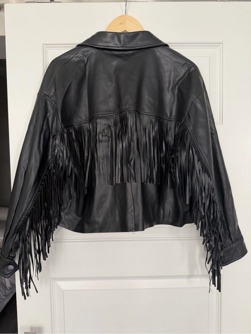 Zara - faux leather fringe jacket